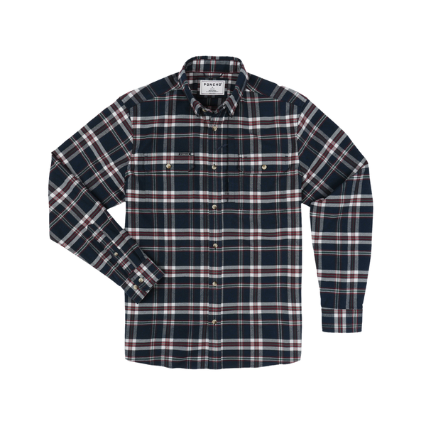 Poncho Men's Long Sleeve Flannel Shirt
