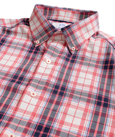 Southern Tide Men's LS Intercoastal Willowbrook Plaid Sportshirt / Snapper