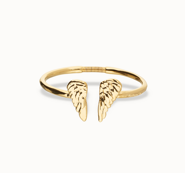 Uno de 50 Gold Tone Wing Cuff Bracelet