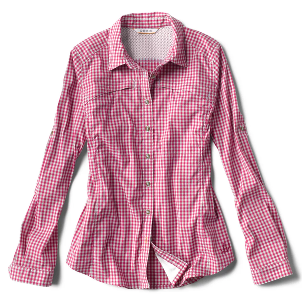Orvis Women's River Guide Gingham Tech Shirt/Fuschia Check