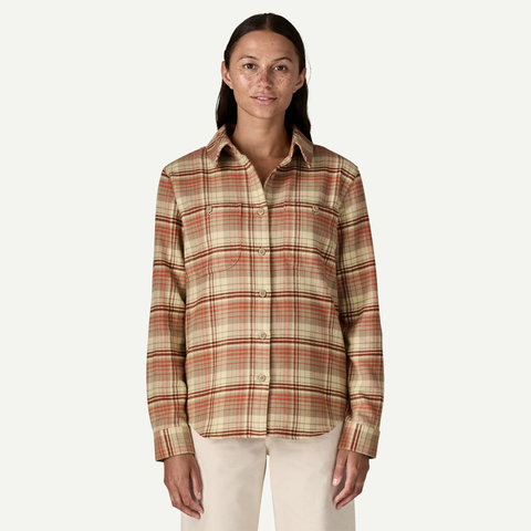 Patagonia Women's LS Fjord Flannel Shirt / River Plaid Potters Red