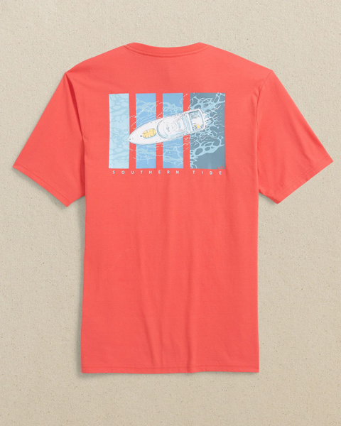 Southern Tide Men's On Yacht Time Tee / Sunset Coral