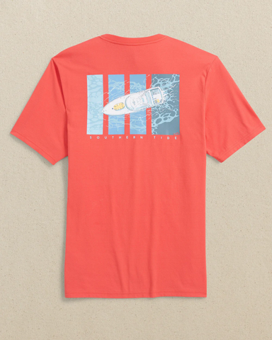 Southern Tide Men's On Yacht Time Tee / Sunset Coral