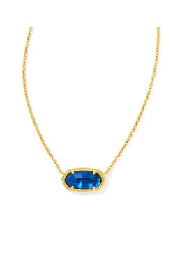 Kendra Scott Elisa Gold Navy Abalone Short Necklace