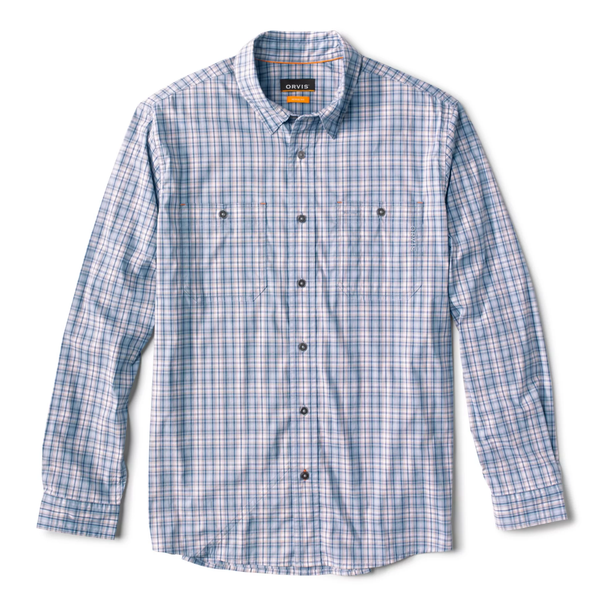 Orvis Men's River Guide Plaid LS Shirt / Blue Fog