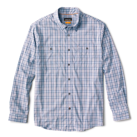 Orvis Men's River Guide Plaid LS Shirt / Blue Fog