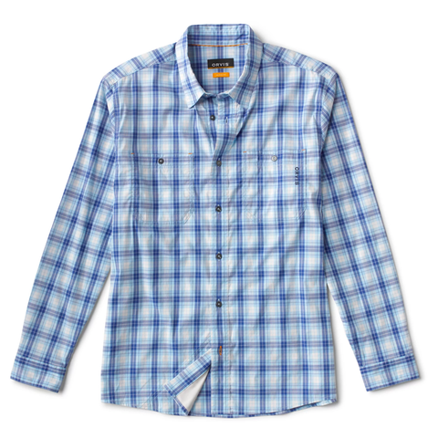 Orvis Men's River Guide Plaid LS Shirt / Blue Moon