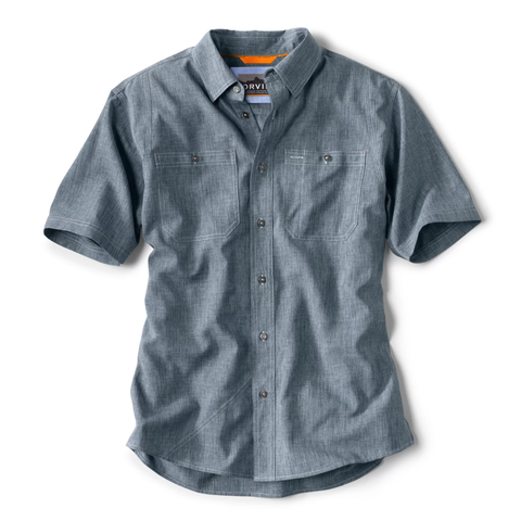 Orvis SS Tech Chambray Work Shirt / Blue Chambray
