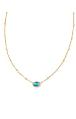 Kendra Scott Mini Elisa Satellite Turquoise Magnesite Gold Necklace