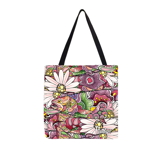 Fishe REDtro Salmon Canvas Tote