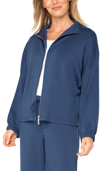 Liverpool Women's Zip Up Funnel Neck Jacket / Prussian Blue