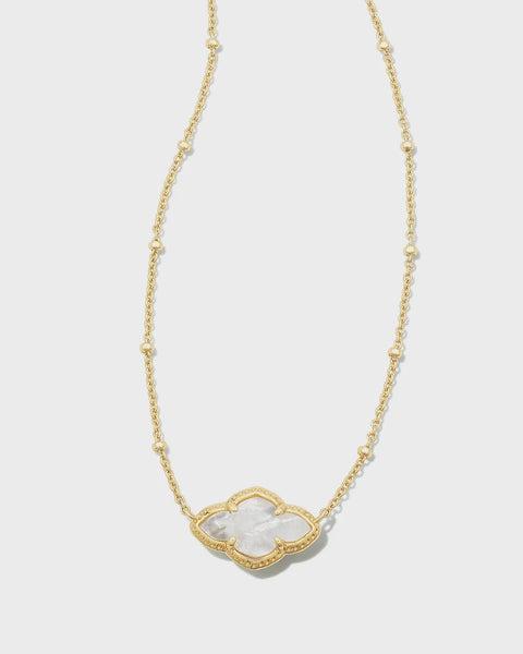 Kendra Scott Abbie Ivory MOP Gold Pendant Necklace