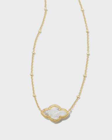 Kendra Scott Abbie Ivory MOP Gold Pendant Necklace