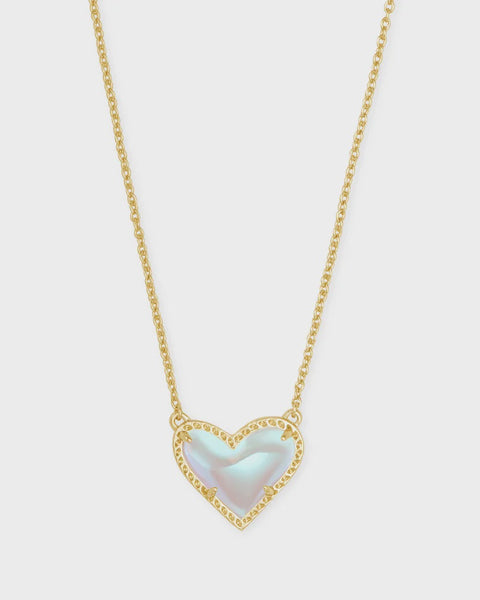 Kendra Scott Ari Heart Dichroic Glass Gold Necklace