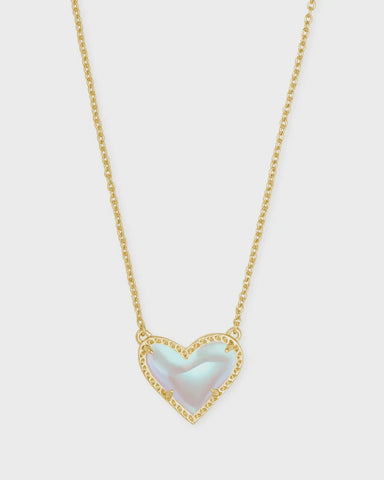 Kendra Scott Ari Heart Dichroic Glass Gold Necklace