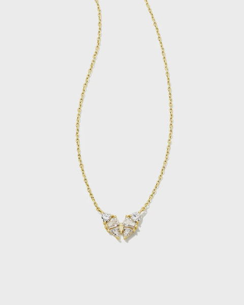 Kendra Scott Blair Gold Butterfly Small Short CZ Necklace