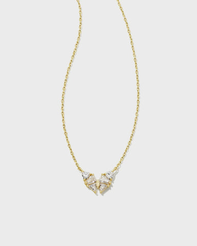 Kendra Scott Blair Gold Butterfly Small Short CZ Necklace