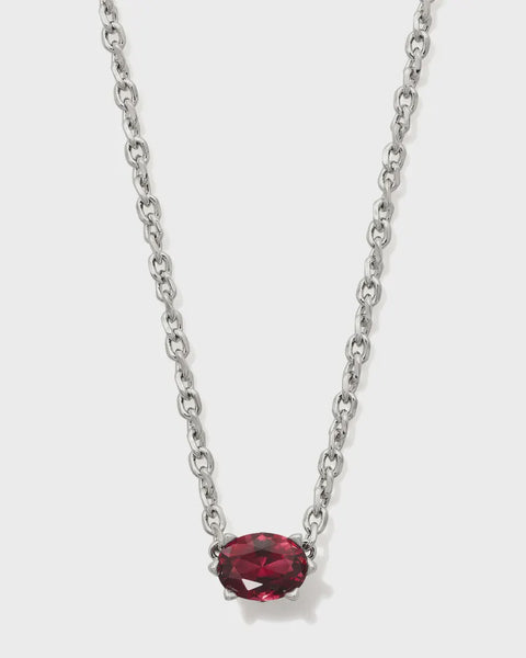 Kendra Scott Cailin Burgundy Crystal Silver Necklace