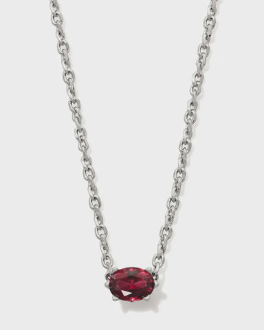 Kendra Scott Cailin Burgundy Crystal Silver Necklace