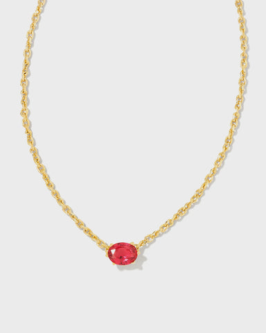 Kendra Scott Cailin Red Crystal Gold Necklace