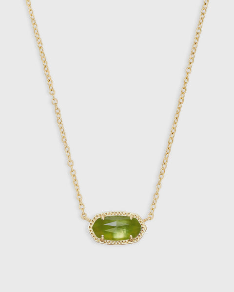 Kendra Scott Elisa Peridot Illusion Gold Necklace