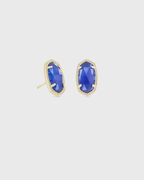 Kendra Scott Ellie Cobalt Cats Eye Stud Earrings