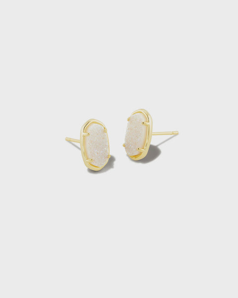 Kendra Scott Grayson Stone Gold Iridescent Drusy Stud Earrings