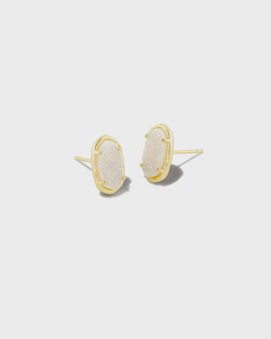Kendra Scott Grayson Stone Gold Iridescent Drusy Stud Earrings