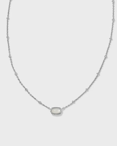Kendra Scott Mini Elisa Ivory MOP Silver Satellite Short Necklace