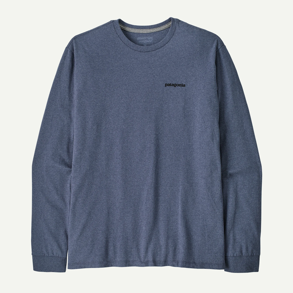 Patagonia Men's P-6 Logo Long Sleeve Responsibili-Tee / P-16 Outline: Current Blue
