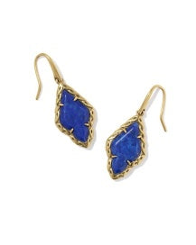 Kendra Scott Adeline Blue Lapis Vintage Gold Drop Earrings