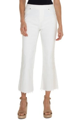 Liverpool Chloe Crop Flare w/Fray Hem / Bright White