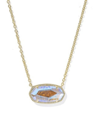 Kendra Scott Elisa Statement Pendant Gold Dichroic Glass Necklace