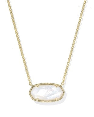 Kendra Scott Elisa Statement Pendant Gold Ivory Mother of Pearl Necklace
