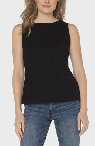 Liverpool Sleeveless Boat Neck Knit Top