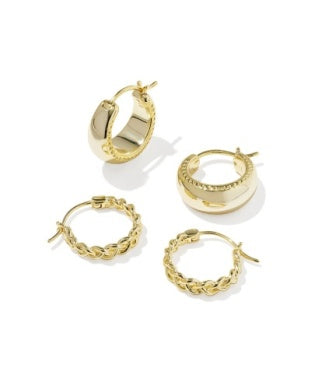 Kendra Scott Gabriella Set of Gold Huggie Earrings