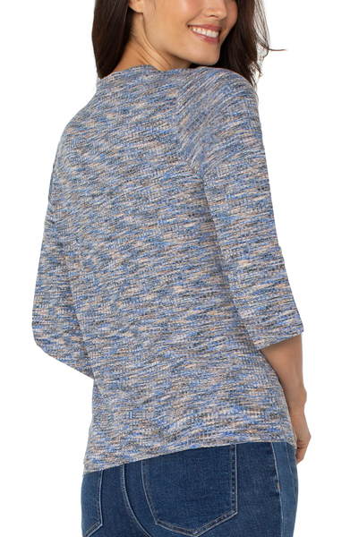 Liverpool Women's 3/4 Sleeve V-Neck Knit Tee Shirt