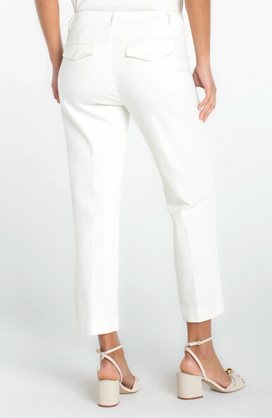 Liverpool Women's Cream Welt Pocket Crop Trouser/ Pant