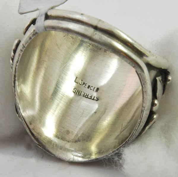 Native American Handmade Sterling Turquoise And Coral Ring