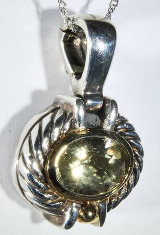 Oval Lemon Quartz Pendant