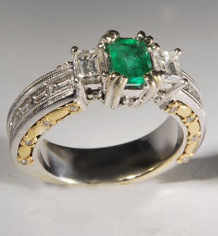 Emerald and Diamond Ring