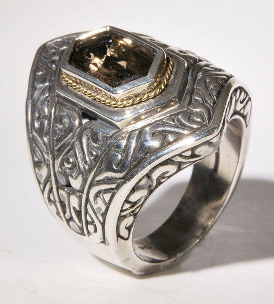 Smokey Quartz And Sterling Silver Ring