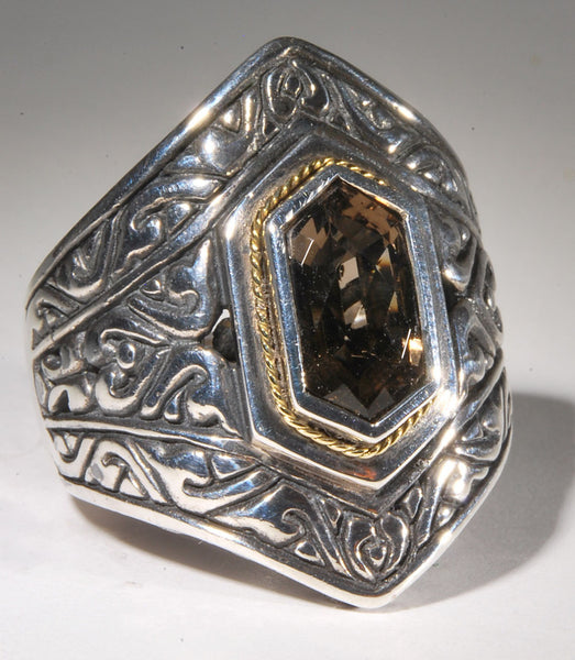 Smokey Quartz And Sterling Silver Ring