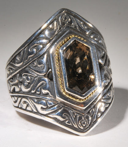 Smokey Quartz And Sterling Silver Ring