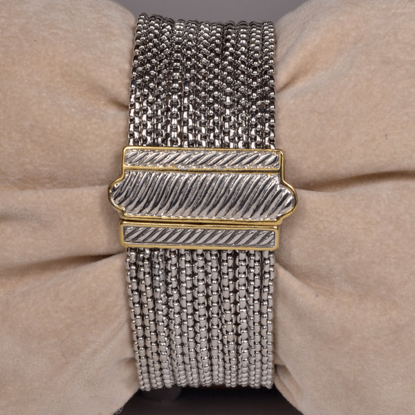 Two Tone Fine Woven Bracelet