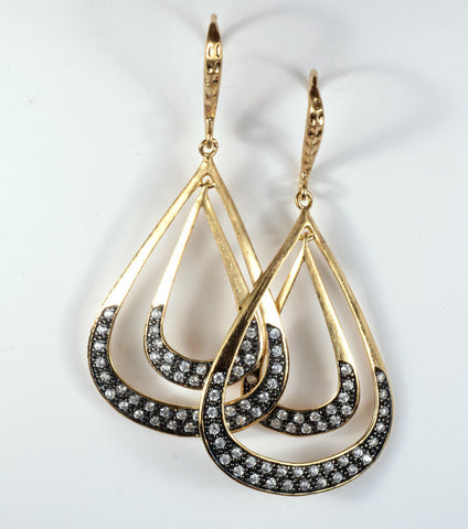 Double Tear Drop Dangle Earrings