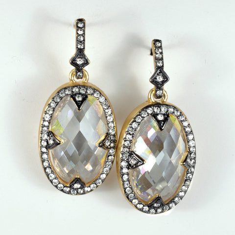 Oval Swarovski Crystal Earrings