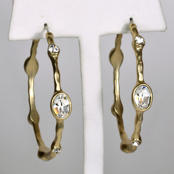 Large Hoops with Swarovski Crystals Earrings