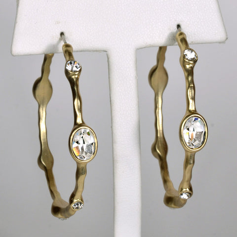 Large Hoops with Swarovski Crystals Earrings