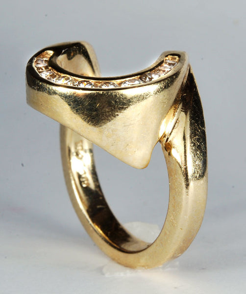 Diamond Swirl Horseshoe Ring